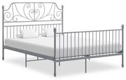 vidaXL Bedframe metaal grijs 160x200 cm