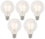Set van 5 Smart E27 dimbare LED lampen G95 helder 7W 806 lm 2700-6500K