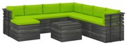 vidaXL 9-delige Loungeset pallet met kussens massief grenenhout