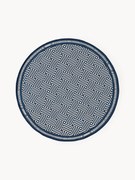 Ronde outdoor dubbelzijdig vloerkleed Reddy met ruitjesmotief