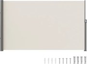 VEVOR Zijluifel 160 x 300 cm Zijwandluifel Gemaakt van polyesterweefsel met PU-coating Luifel Uitschuifbare handgreep met veermechanisme Privacyscherm voor balkons Binnenplaatsen UV30 Beige