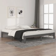 vidaXL Bedframe massief hout grijs 180x200 cm 6FT Super King