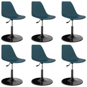 vidaXL Eetkamerstoelen draaibaar 6 st PP turquoise