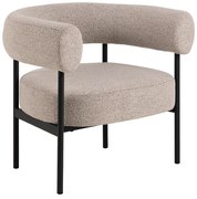 Beige Design Fauteuil Met Ronde Rug