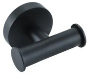 Fortifura Calvi Handdoekhaak - rond - dubbel - mat zwart Double_Towelhook_BLM