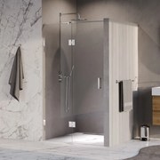 Brauer Void profielloze nisdeur 110cm met draaideur 60cm aan glas chroom