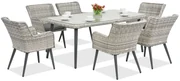 Exclusieve dining tuinset van kunststof rotan Córdoba voor 6 personen Garden Point wit