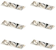 Set van 6 Inbouwspot wit GU10 AR70 trimless 3-lichts - Oneon GU10 Binnenverlichting Lamp