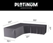 Platinum Aerocover loungesethoes 300x300 cm - L-vorm trapeze