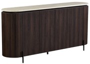 Walnoot Dressoir Met Travertin Blad - 180x40x85cm.