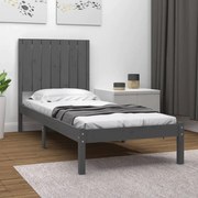 vidaXL Bedframe massief hout grijs 75x190 cm 2FT6 Small Single