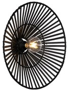 Oosterse wandlamp zwart bamboe rond - PuaOosters E27 Binnenverlichting Lamp