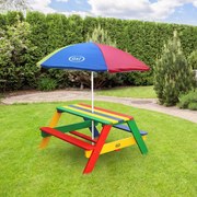 AXI Kinderpicknicktafel Nick met parasol regenboogkleurig