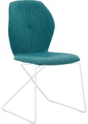 Goossens Excellent Eetkamerstoel Manzini groen stof leuning, modern design