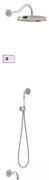 Tres Shower Technology Clasic elektronische inbouwthermostaat met regendouche en baduitloop wandmontage geborsteld staal