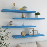 vidaXL Wandschappen zwevend 4 st 90x23,5x3,8 cm MDF blauw