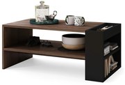 NEFRI Eik Bruin/Zwart Mat - MODERNE KOFFIETAFEL MET LEGPLANK