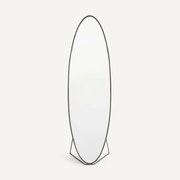 Ovalen spiegel op voet in metaal ijzer, H170cm, Koban