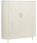 Tower Living Lichtgrijze Wandkast Met Ribbels 135x145 Corbetta - 135x45x145cm.