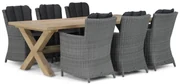 Tuinset 6 personen 240 cm Wicker Zwart Garden Collections Venerdi/Oregon