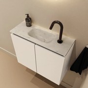 Mondiaz Ture DLux toiletmeubel 60cm talc met wastafel opalo midden met kraangat