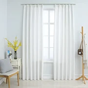 vidaXL Gordijnen verduisterend met haken 2 st 140x175 cm gebroken wit