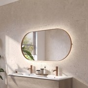 Ben Vita ovale spiegel met LED verlichting en anti-condens 60x120 cm Geborsteld Koper