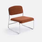 Fauteuil van chroom en stof, Celestina