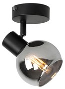 Smart spot zwart met smoke glas incl. Wifi P45 - Vidro