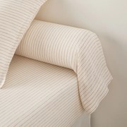 Bolstersloop in gewassen linnen, gestreept, Linot