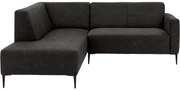 Goossens Bank Key West antraciet, micro leer, 2-zits, modern design met ligelement links