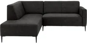 Goossens Bank Key West antraciet, micro leer, 2-zits, modern design met ligelement links