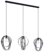 Eettafel / Eetkamer Design hanglamp zwart langwerpig 3-lichts - Indu Design Binnenverlichting Lamp