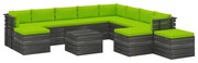 vidaXL 12-delige Loungeset met kussens pallet massief grenenhout