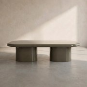 Ovale Salontafel Hoogglans Taupe - 120 X 60cm.