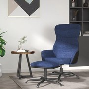 vidaXL Relaxstoel met voetenbank stof blauw