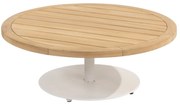 Volta teak salontafel centrale poot wit 80 cm rond 4 Seasons Outdoor