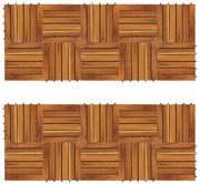 vidaXL Terrastegels verticaal patroon 30 x 30 cm Acacia set van 20