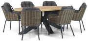 Tuinset 6 personen 240 cm Wicker Grijs Santika Furniture Santika