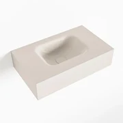 MONDIAZ LEX Opbouwwastafel - 50x30x12cm - 0 kraangaten - wasbak midden - Solid Surface Linen mat F52104Linen