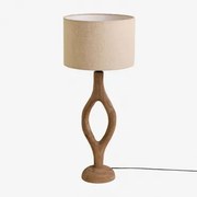 Mangohouten Tafellamp Gracia Mangohout & Licht Zandbruin Ø30 Cm - ↑20 Cm Arlina - Sklum