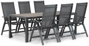 Tuinset 6 personen 217 cm Aluminium/textileen Grijs Presto Vasto/Young