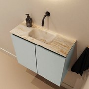 Mondiaz Ture DLux toiletmeubel 60cm greey met wastafel frappe midden zonder kraangat