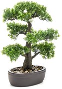 Emerald Kunstplant in bruine pot Ficus minibonsai 43 cm