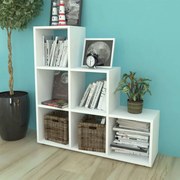 vidaXL Boekenkast/presentatiemeubel trapvormig 107 cm wit