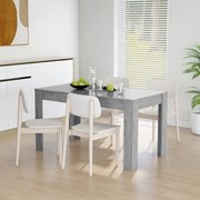 vidaXL Eettafel 140x74,5x76 cm spaanplaat betongrijs