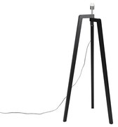 Landelijke vloerlamp tripod zwart zonder kap - Puros