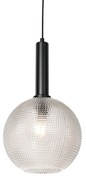 Design hanglamp zwart met smoke glas - Chico Design E27 rond Binnenverlichting Lamp