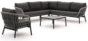 + 10% kassakorting | Hoek loungeset Bellagio | 6 personen | Loungeset Grijs | Hoekbank Rope (touw) | 255x255cm | Kees Smit Tuinmeubelen