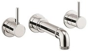 Crosswater MPRO INDUSTRIAL baduitloop 17.5cm met 2 stopkranen inbouw chroom sw451382/sw451398